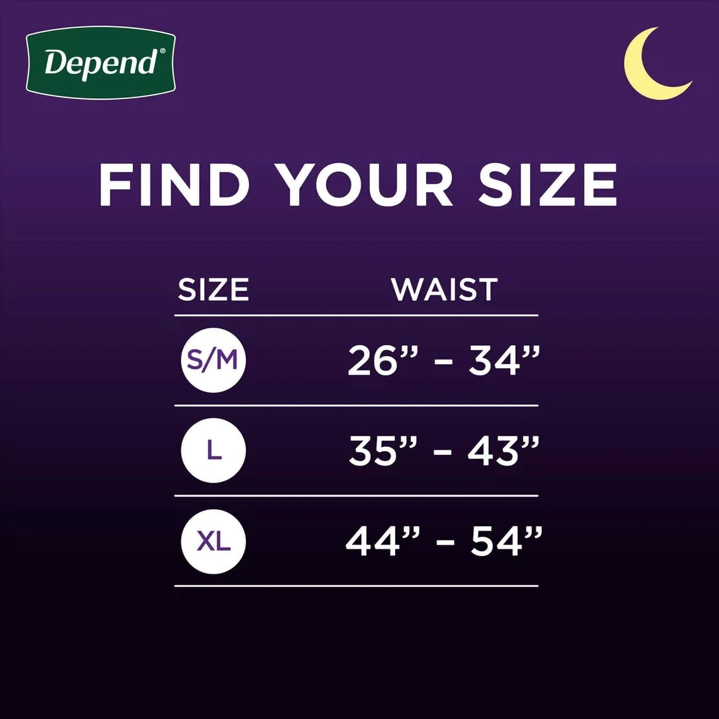 Depend® Night Defense® Absorbent Underwear for Men, Small/Medium