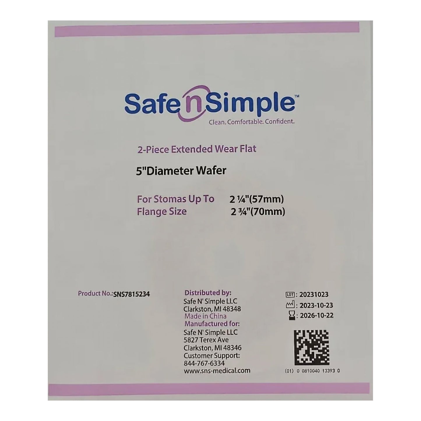 Ostomy Barrier Trim to Fit, Extended Wear Without Tape Flange 2 Piece System Hydrocolloid Up to 2-3/4 Inch Opening
