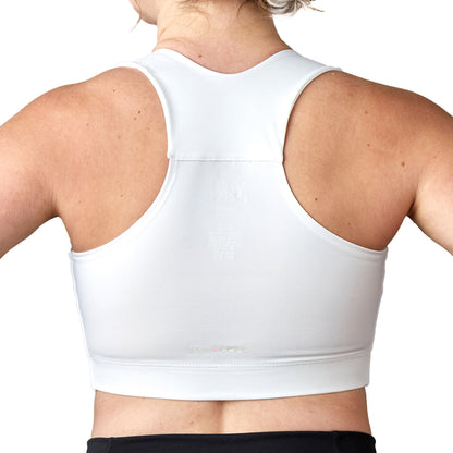 heart&core® Larissa Post-Surgical Bra with Drainage Bulb Holders, White, Medium
