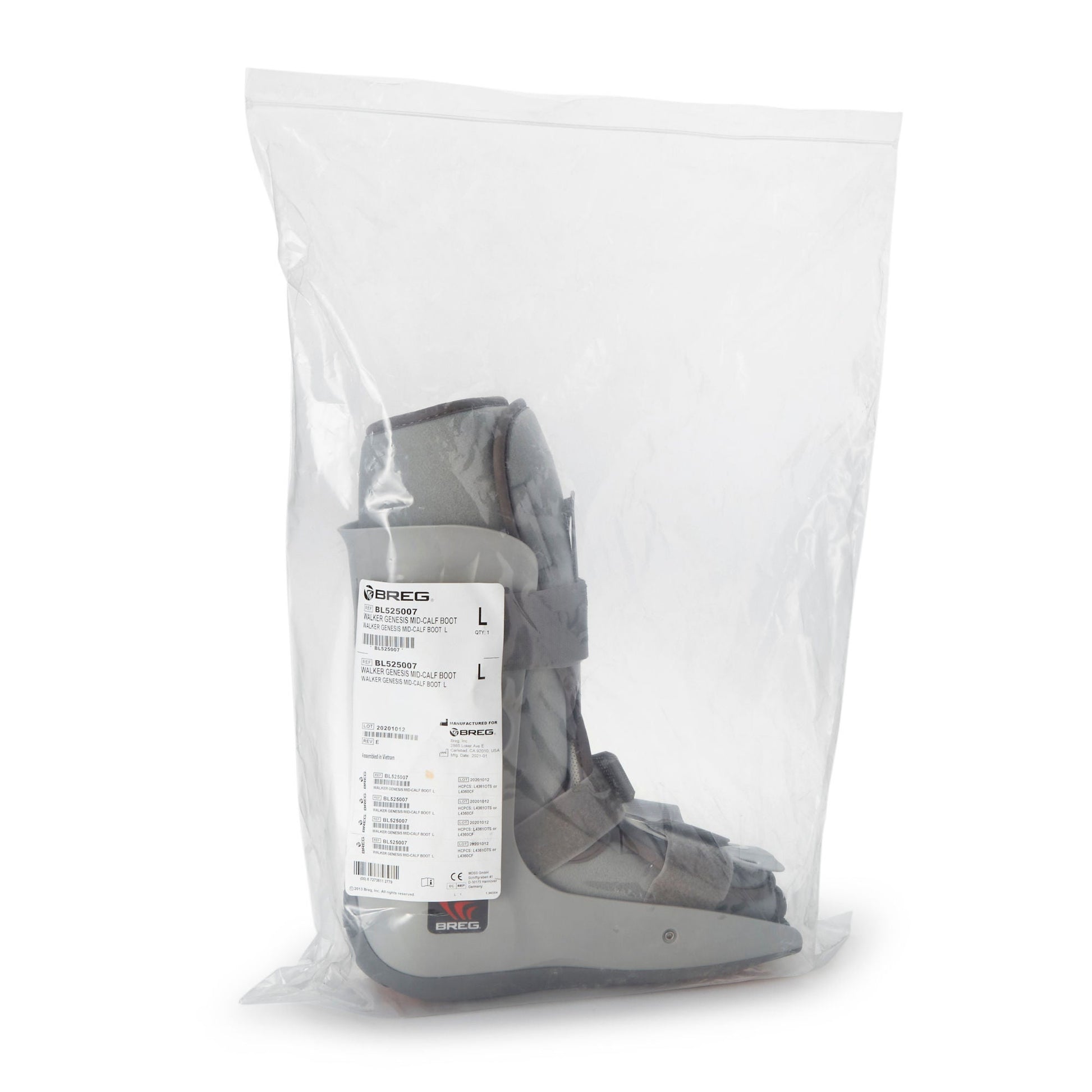 Breg® Genesis Mid-Calf Air Walker Boot, Gray