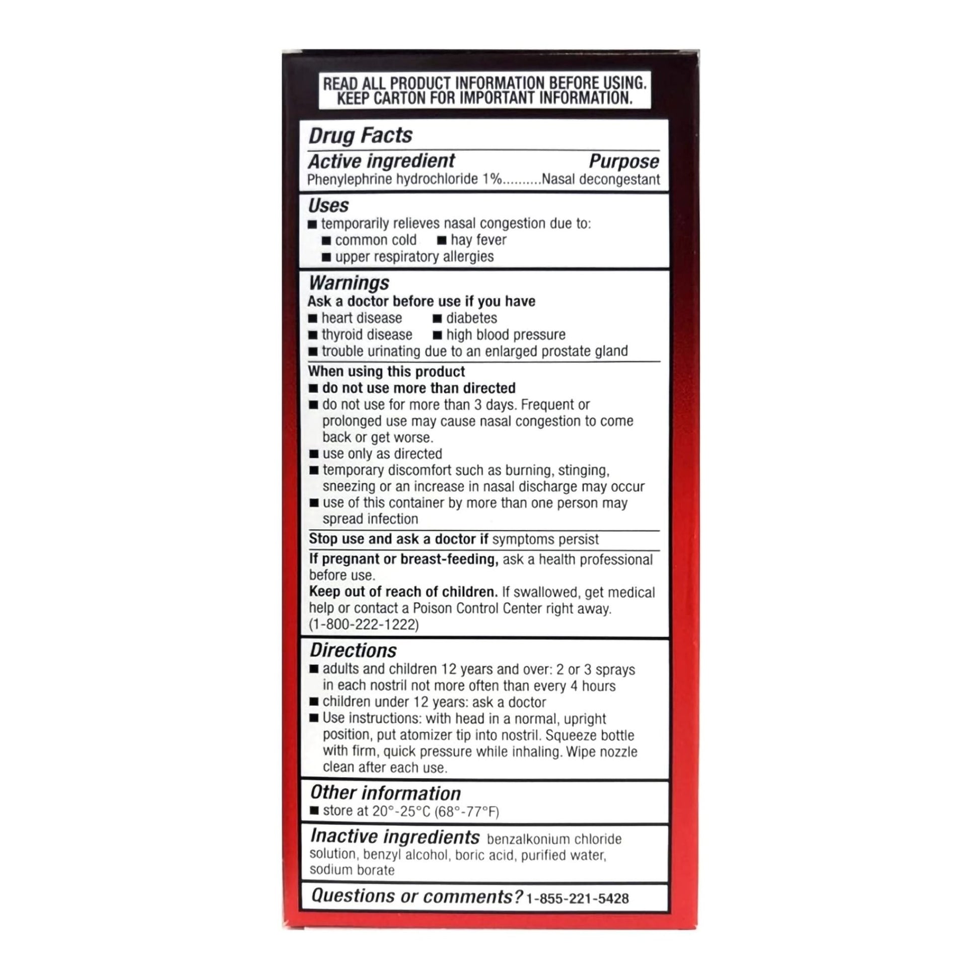 4 Way Sinus Relief 1% Strength Nasal Spray