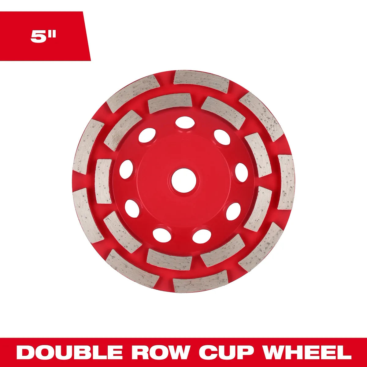 Milwaukee 5" DIAMOND MAX Double Row Diamond Cup Wheel 49-93-7760 | Diamond Coated