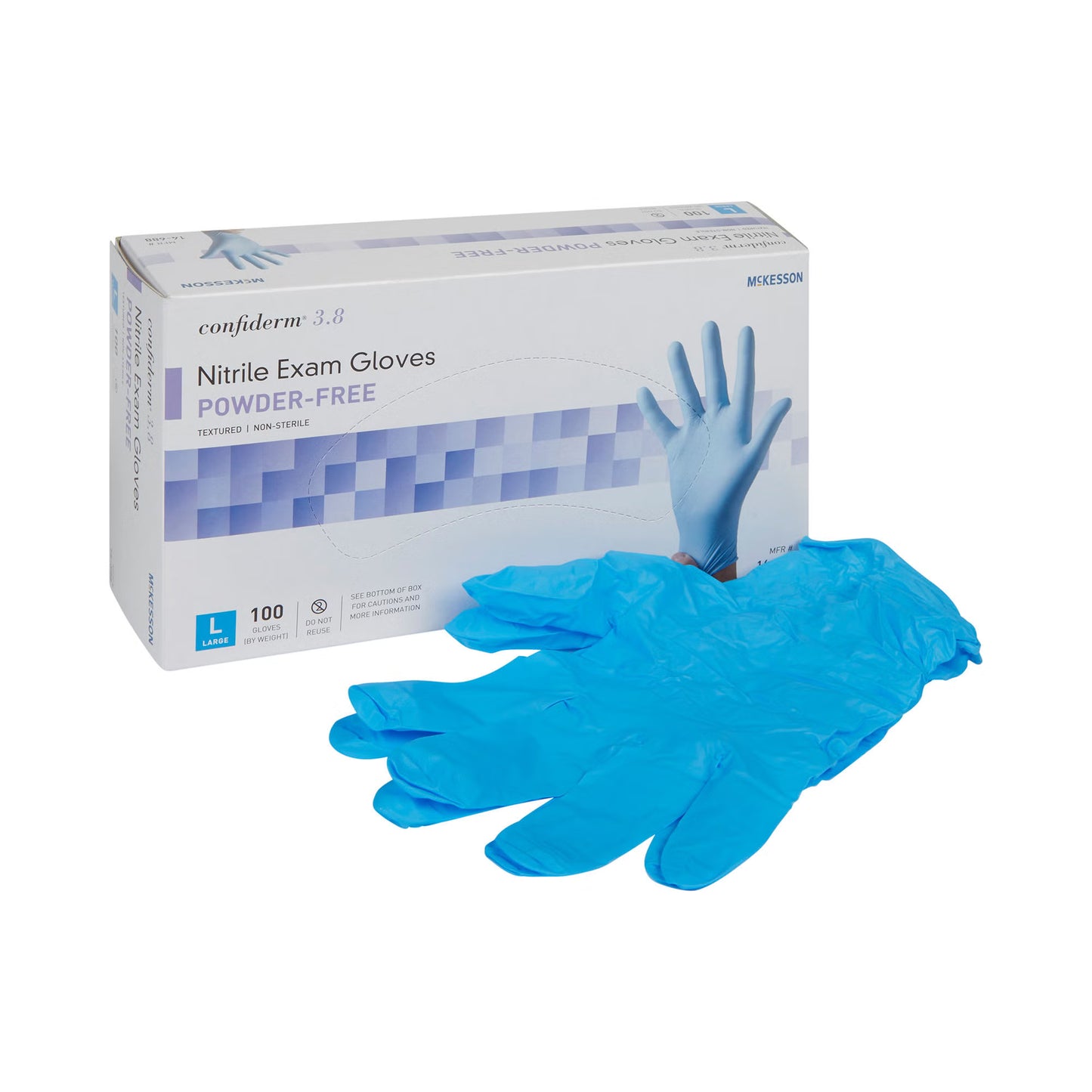 McKesson Confiderm® 3.8 Nitrile Exam Gloves, Blue - view 8