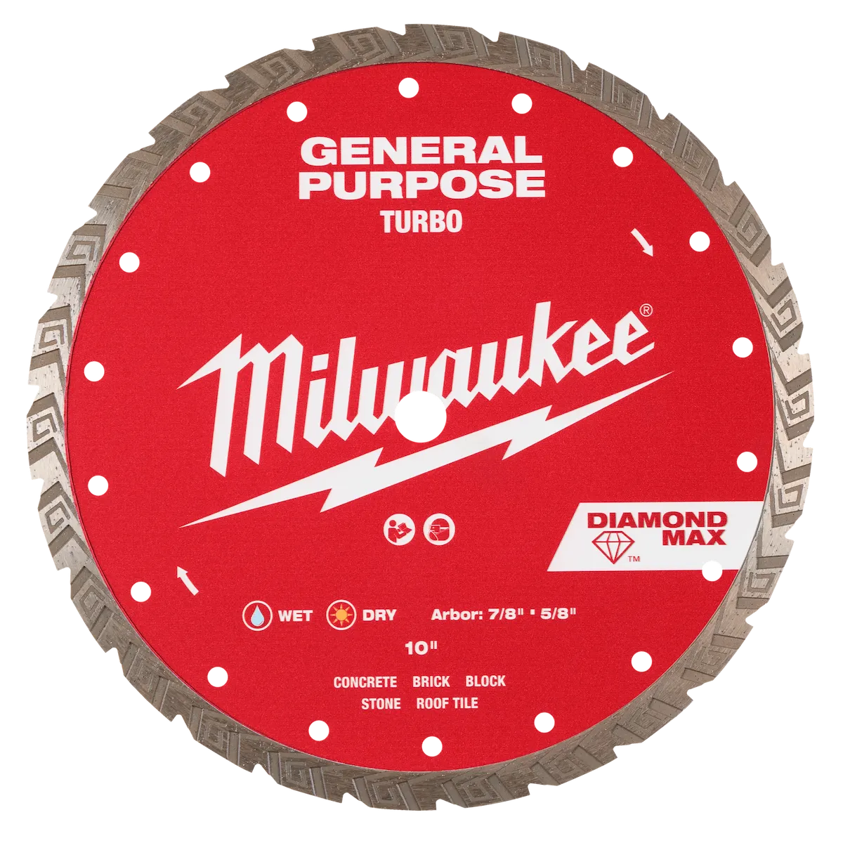 Milwaukee 10" DIAMOND MAX Turbo, General Purpose Diamond Blade 49-93-9110 | Diamond Coated