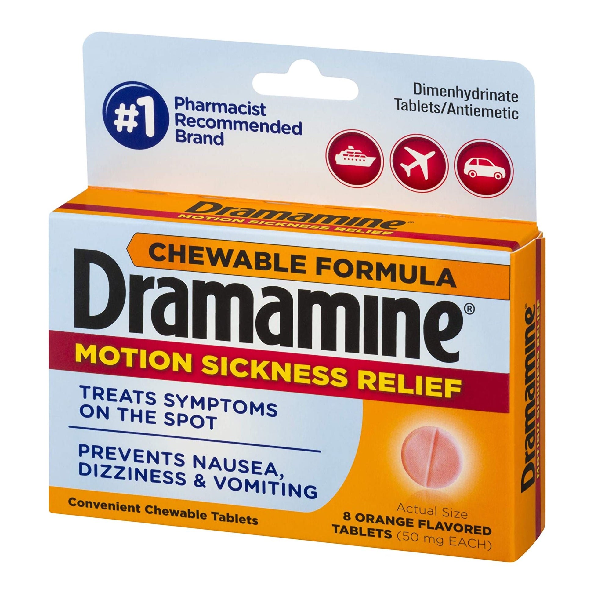 Dramamine® Motion Sickness Antiemetic Dual Action Chewable Tablets Orange