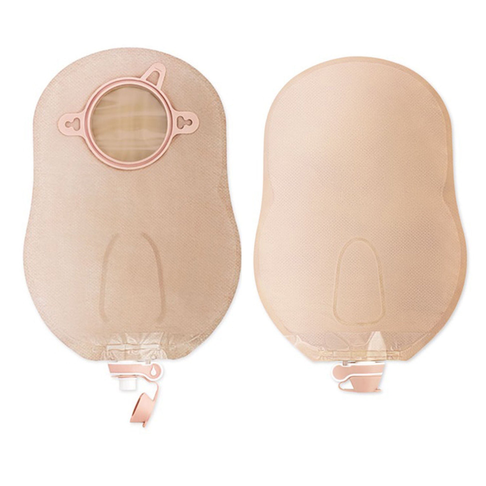 New Image™ 18412 Two-Piece Transparent Urostomy Pouch, Flange, Green Match
