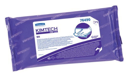 Kimtech W4 Surface Disinfectant Cleaner Premoistened Cleanroom Manual Pull Wipe Soft Pack Alcohol Scent