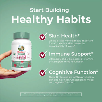 Mary Ruth's Organic Women's Multivitamin Supplement Vitamin A / C / D / E 450 mcg - 20 mg - 6 mcg - 7 mg Strength Gummie Strawberry Flavor
