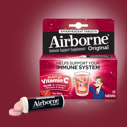 Airborne® Original Immune Support Supplement Effervescent Tablets, Strawberry