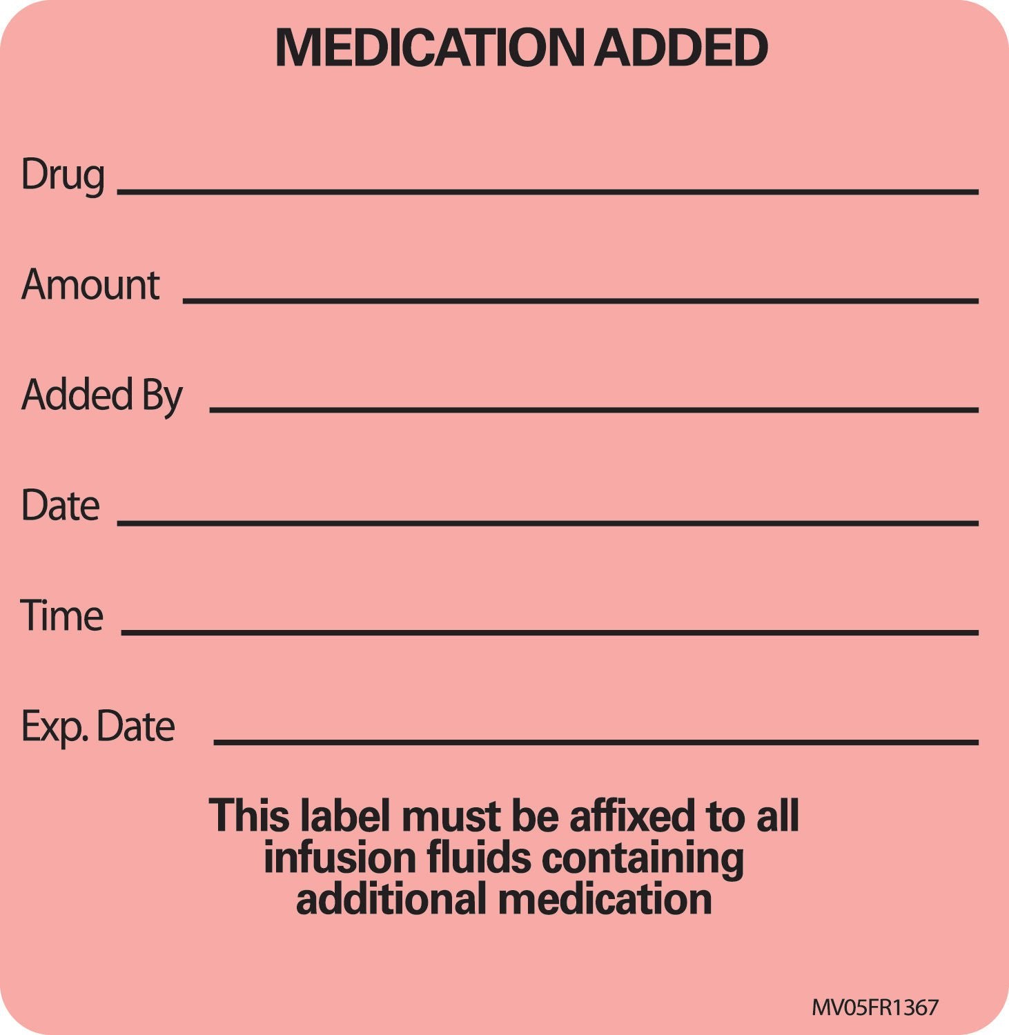 MedVision® "Medication Added" Advisory Label