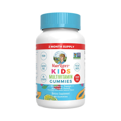 Mary Ruth's Kids Multivitamin Dietary Supplement Vitamin A / C / D / E 390 mcg - 10 mg - 3 mcg - 4 mg Strength Gummie Fruit Flavor