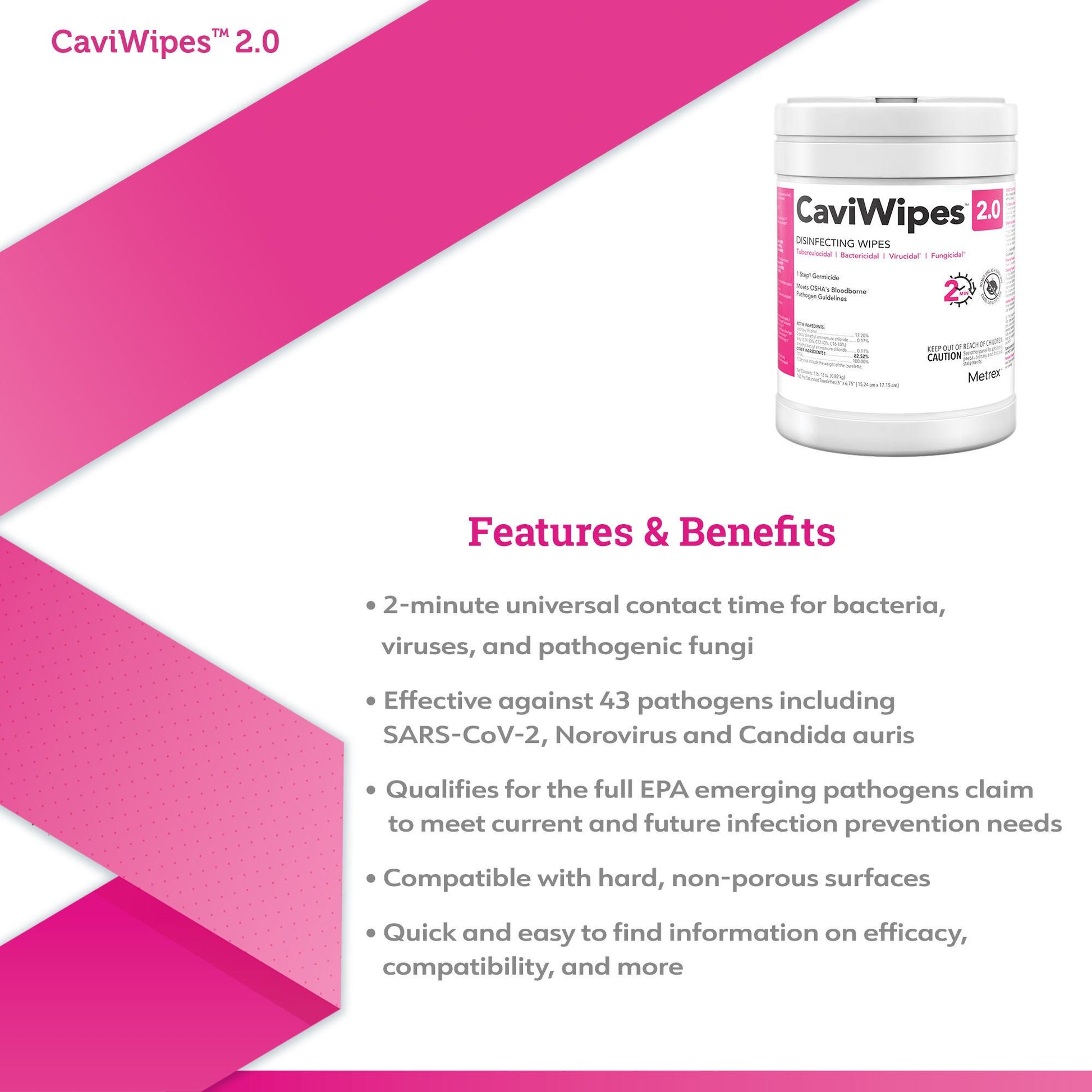 CaviWipes™ 2.0 Disinfecting Wipes, Extra Large