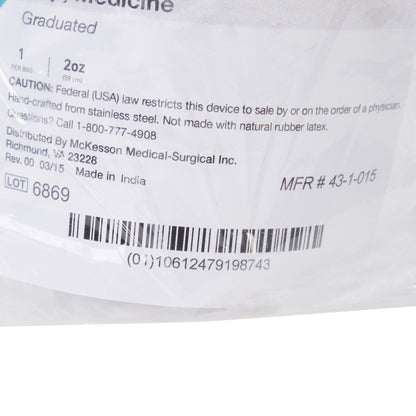 McKesson Argent™ Stainless Steel Graduated Medicine Cup, capacity