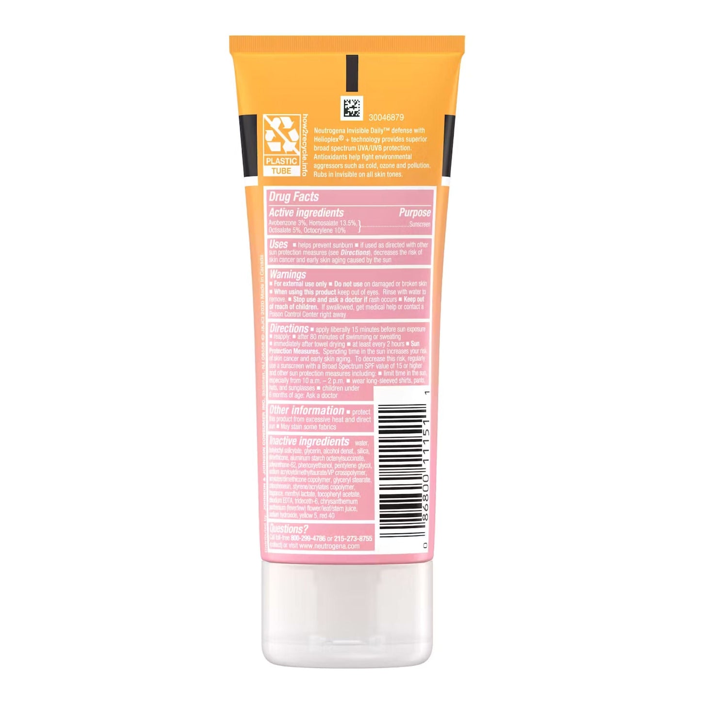 Neutrogena® Invisible Daily Defense Sunscreen Lotion SPF 60+, Tube