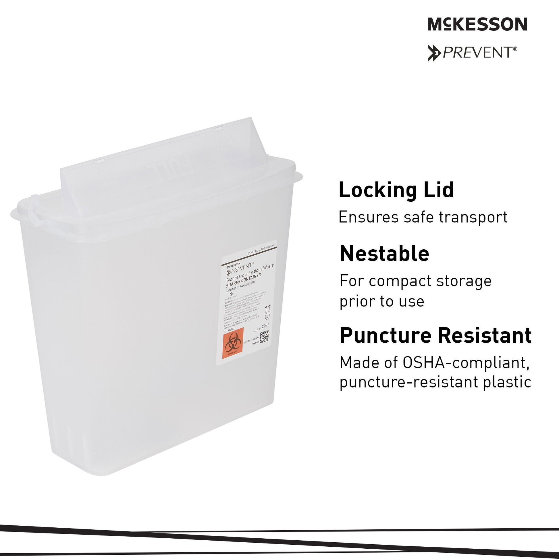 McKesson Prevent® Sharps Container, 1-1/4 Gallon