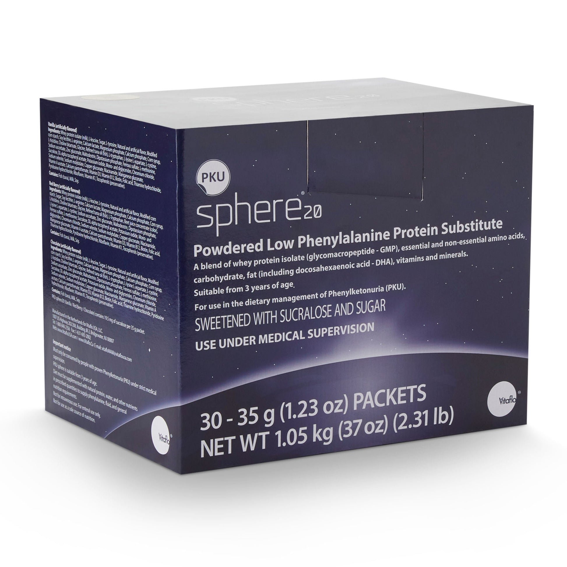 PKU sphere™ 20 Vanilla GMP-Based Formula for use in Dietary Management of PKU