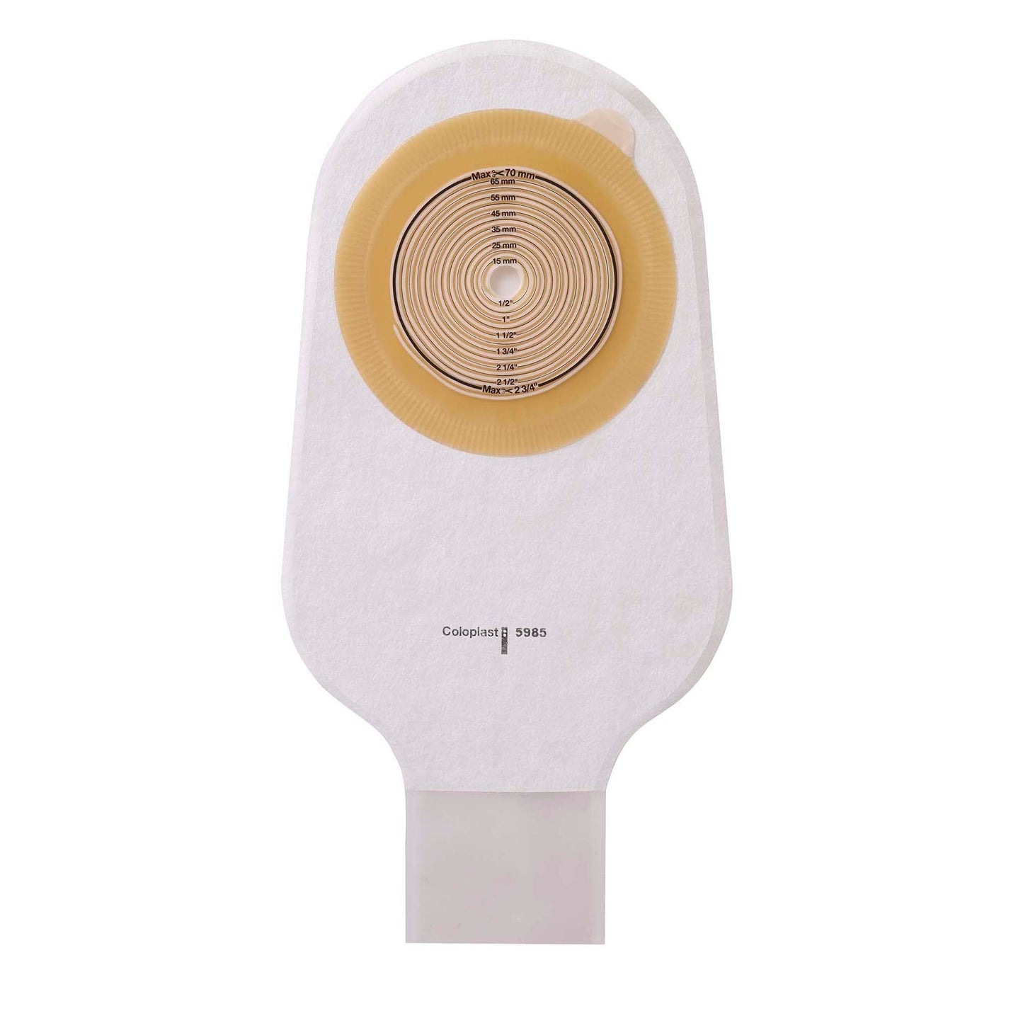 Assura® One-Piece Opaque Colostomy Pouch, Cut to Fit Stomas