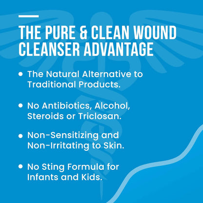 Pure & Clean Wound Cleanser, 8-ounce Pump Bottle