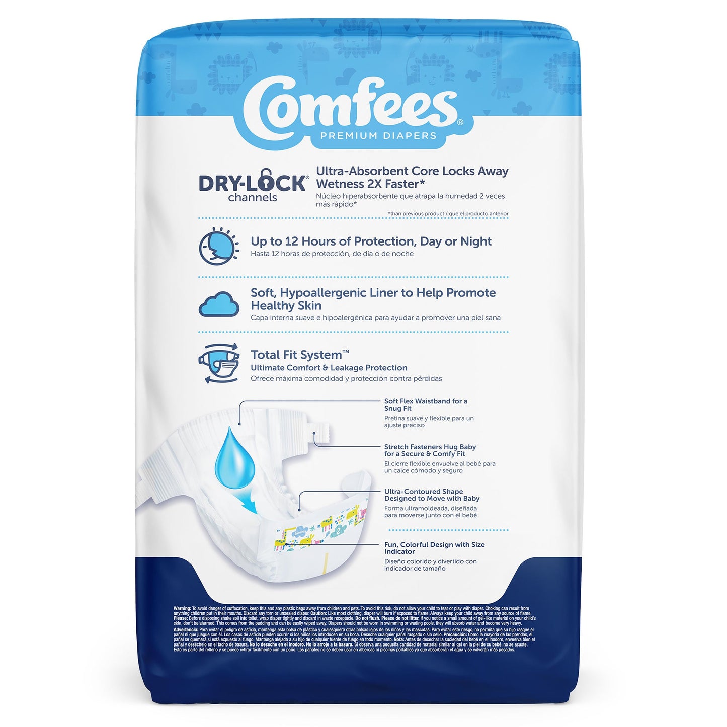 Comfees Premium Diapers, Unisex, Baby, Tab Closure