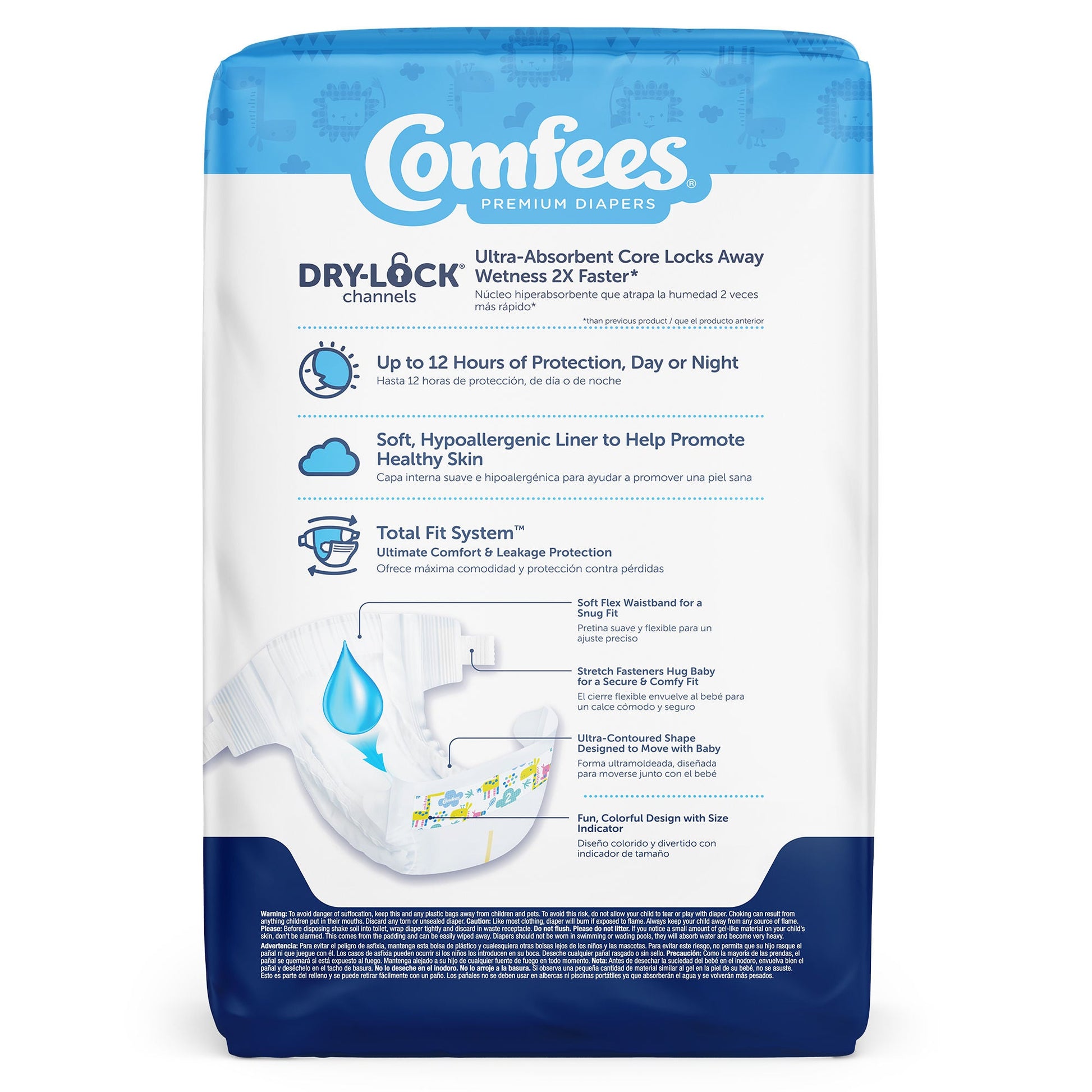 Comfees Premium Diapers, Unisex, Baby, Tab Closure