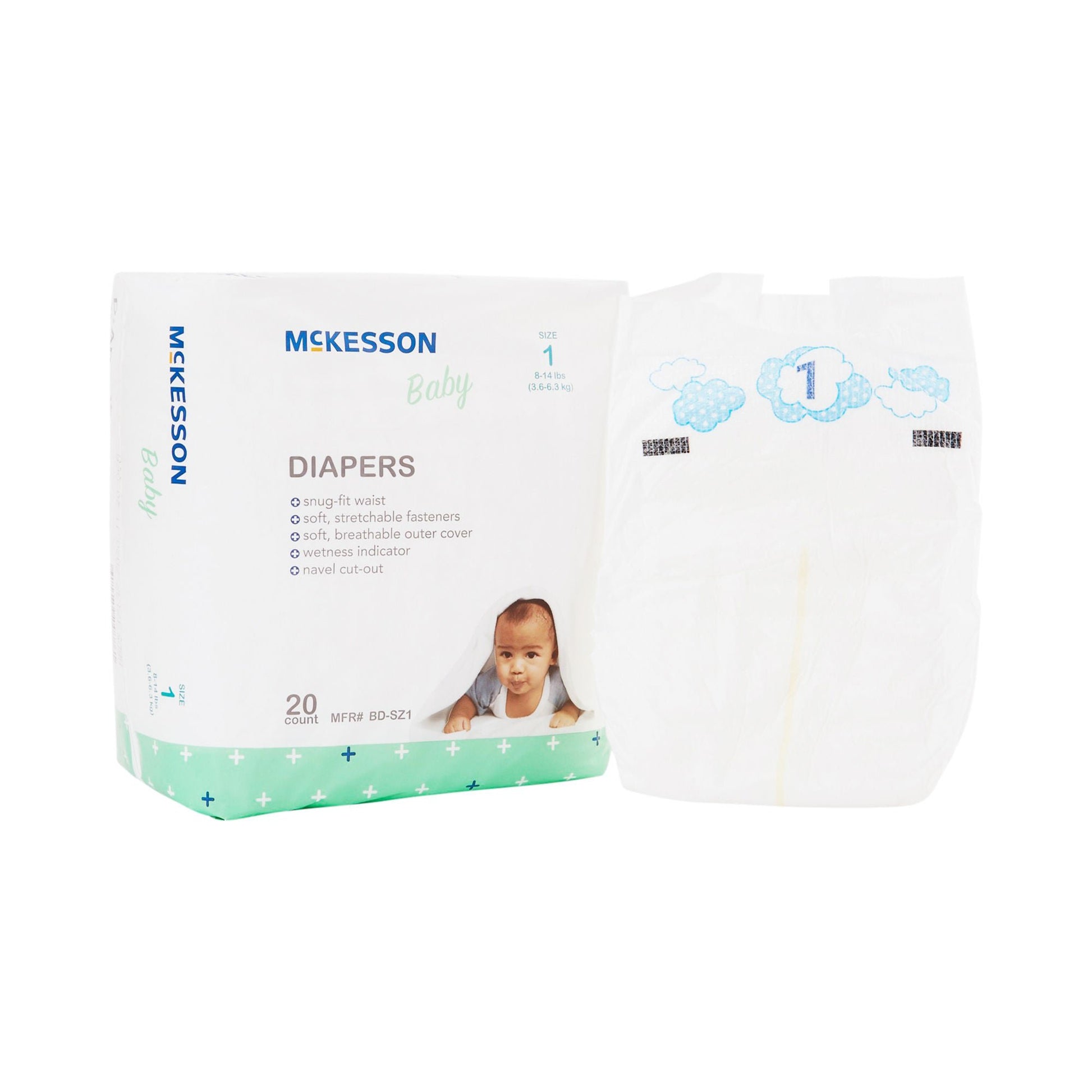 McKesson Baby Diaper, for Babies weighing 8 – 14 lbs.
