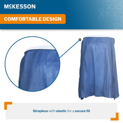 McKesson Strapless Exam Gown, One Size Fits Most, Blue