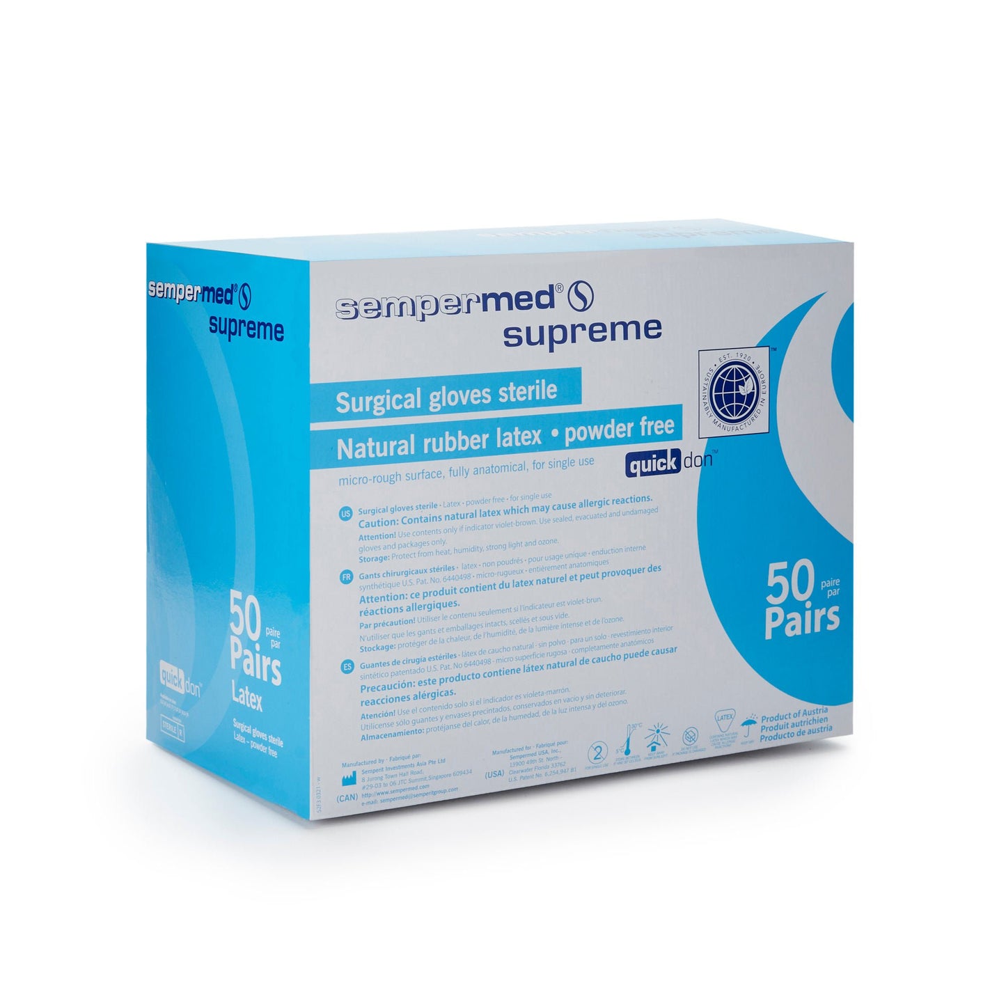 Sterile Sempermed® Supreme Latex Surgical Gloves, Ivory - view 3