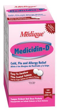 Medicidin-D Cold and Cough Relief 325 mg - 2 mg - 5 mg Strength Tablet