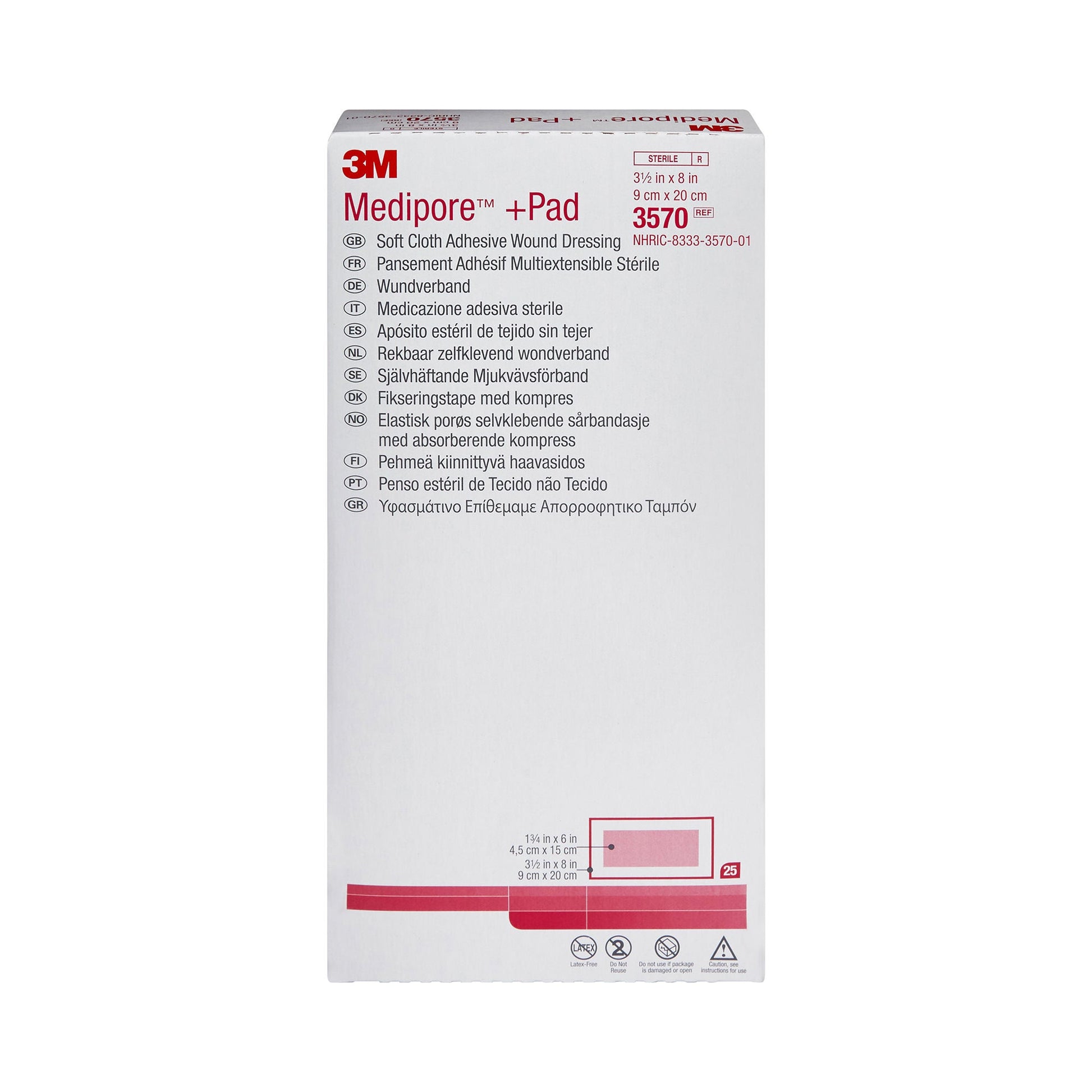3M™ Medipore™ + Pad Soft Cloth Adhesive Dressing