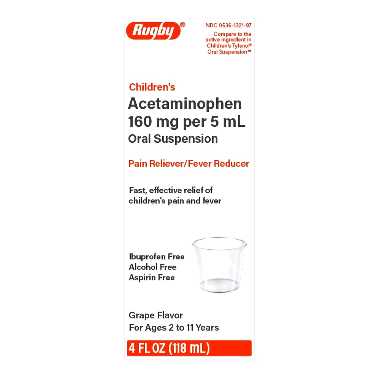 Children's Pain Relief 160 mg / Strength Acetaminophen Oral Suspension 4 oz.
