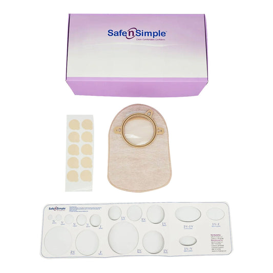 Ostomy Pouch Safe n Simple™ Two-Piece System 8 Inch Length Without Barrier Closed End