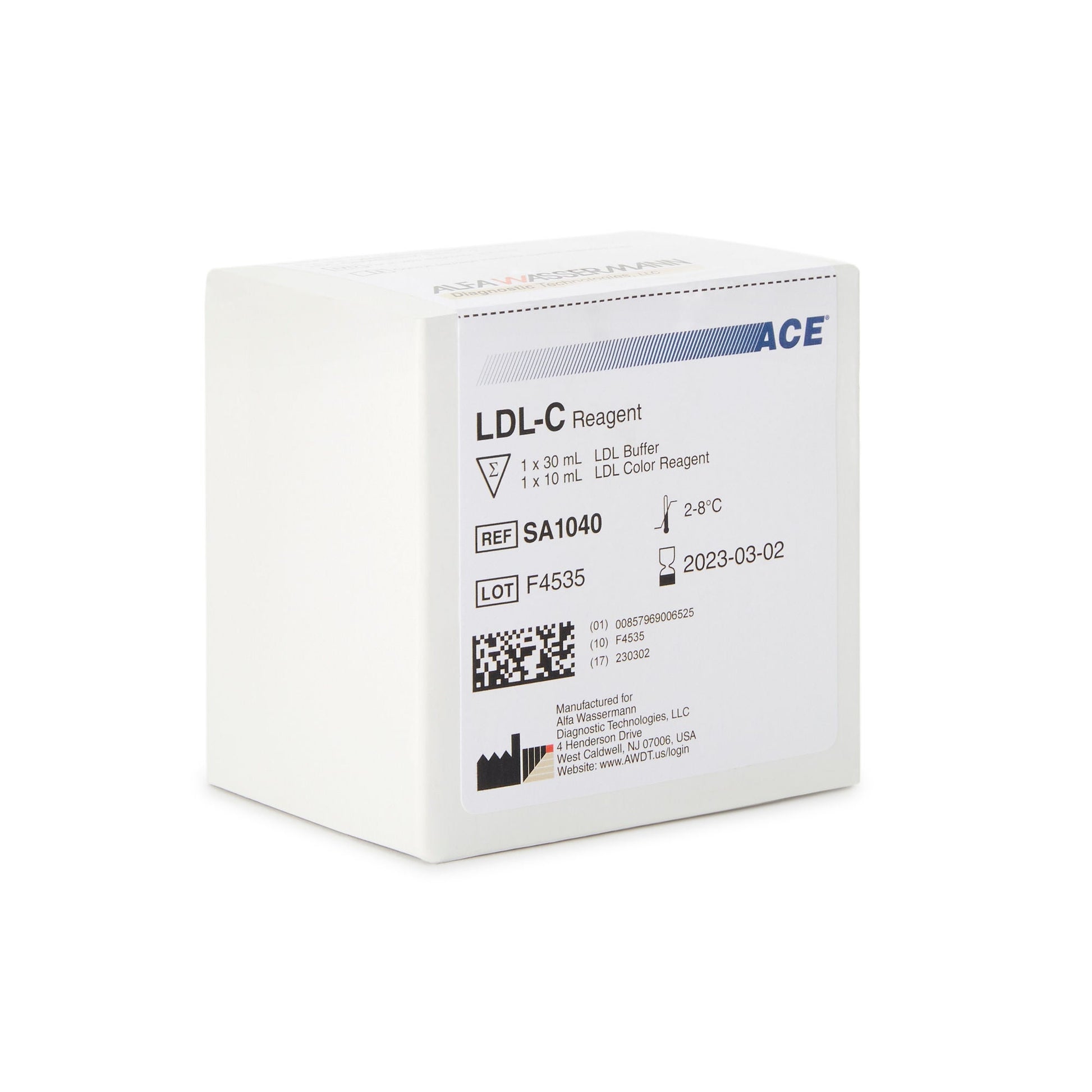 ACE General Chemistry Reagent Low-Density Lipoprotein (LDL) Cholesterol For ACE and ACE Alera Analyzers 100 Tests