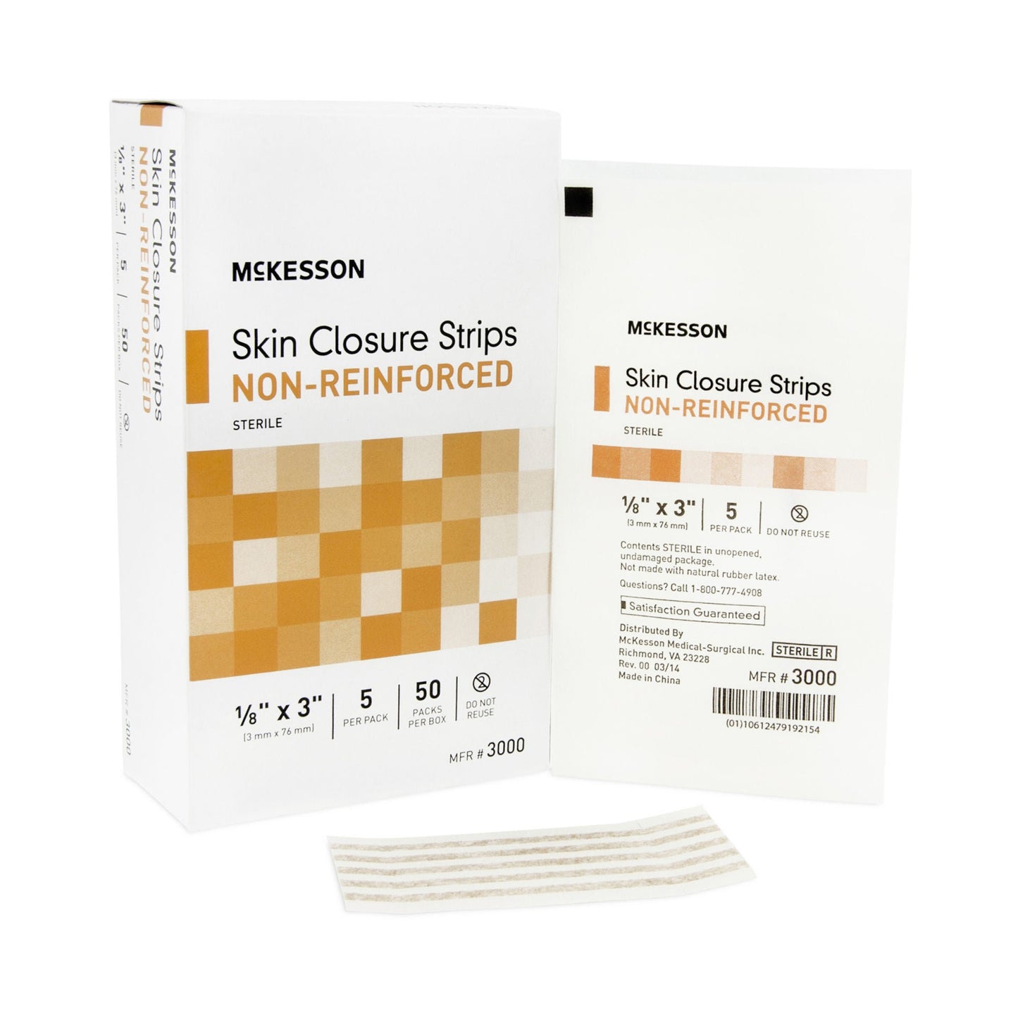 McKesson Nonreinforced Skin Closure Strip, .