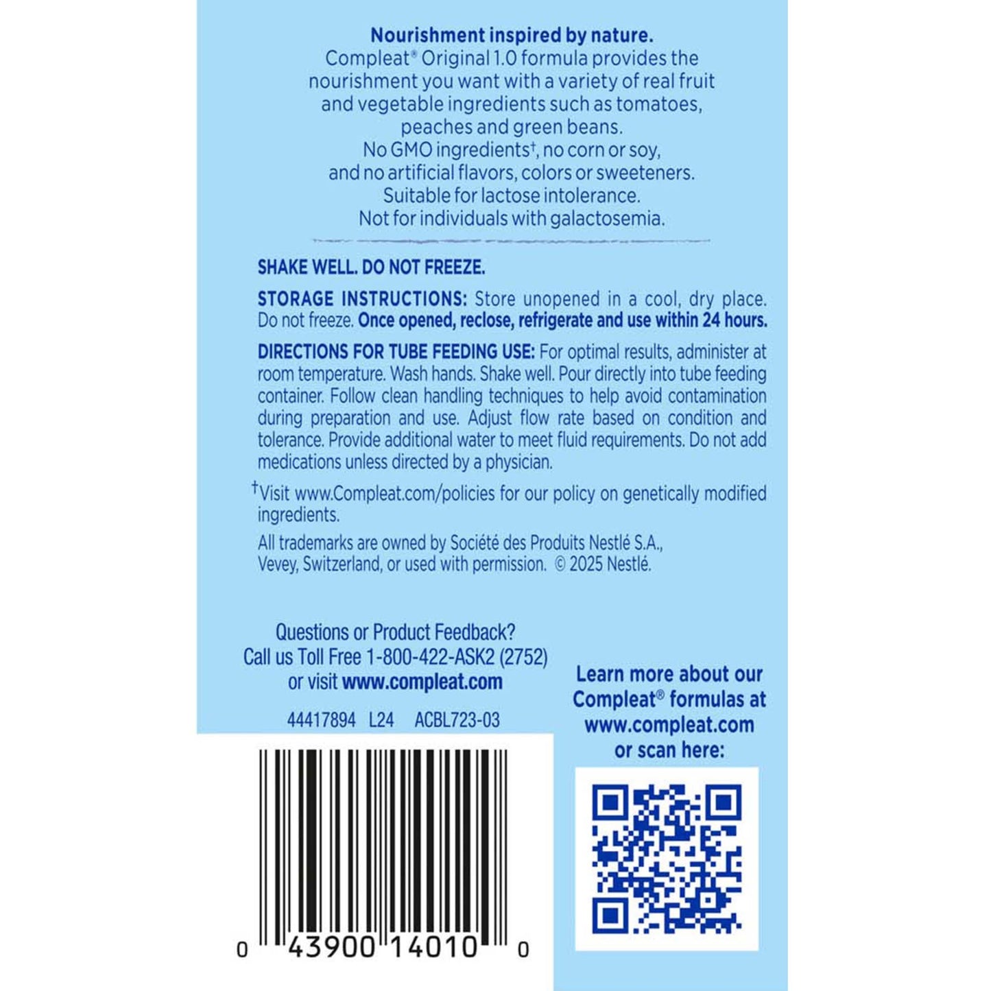Compleat® 1.0 Original Nutritionally Complete Tube Feeding Formula