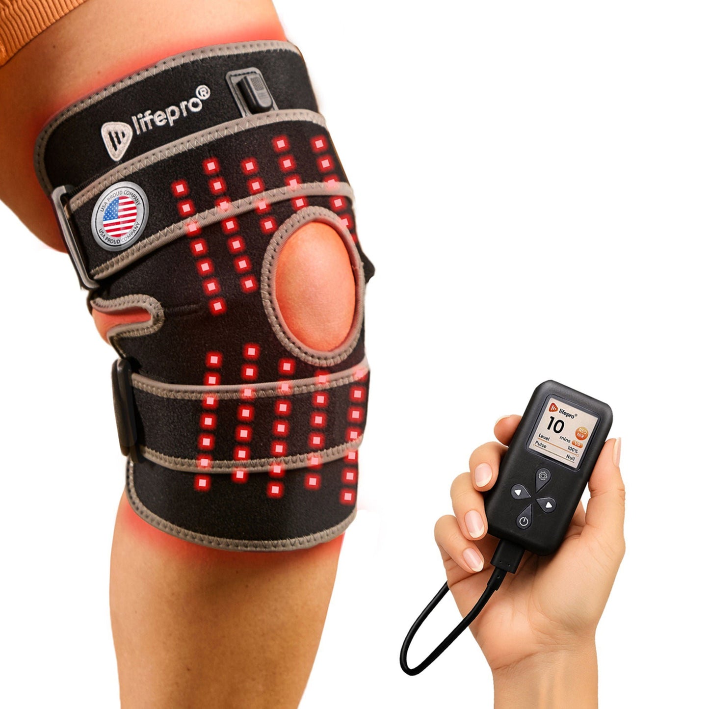 BioRecover Light Therapy Knee Brace Hook and Loop