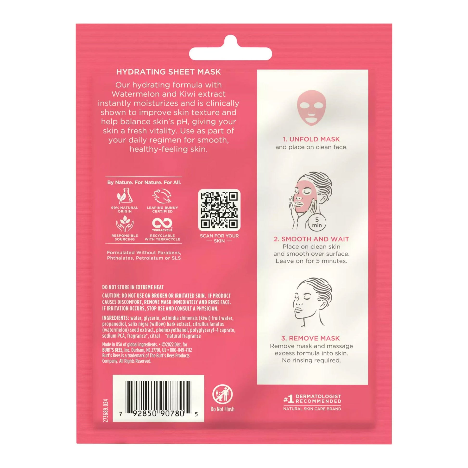Burt's Bees® Hydrating Sheet Mask Watermelon