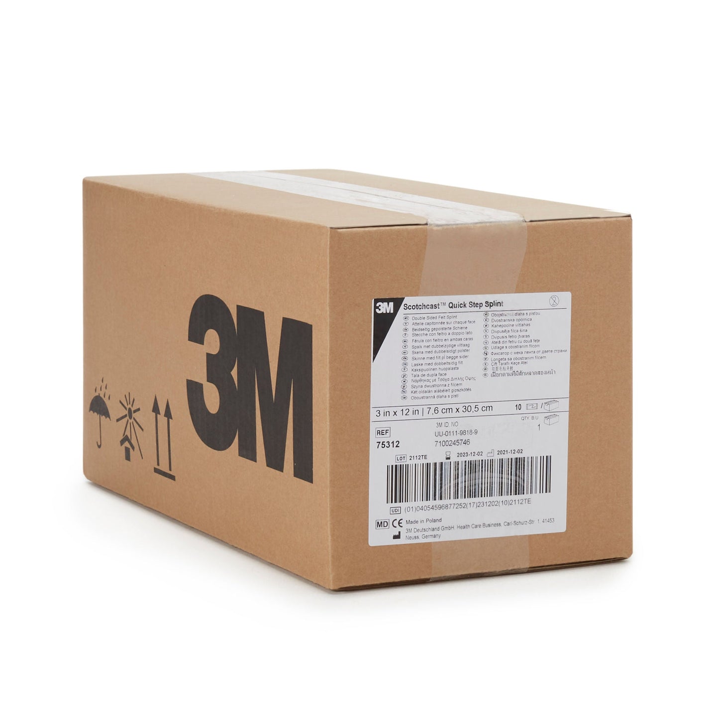 3M™ Scotchcast™ Quick Step Double Sided Felt Padded Splint, 3 x