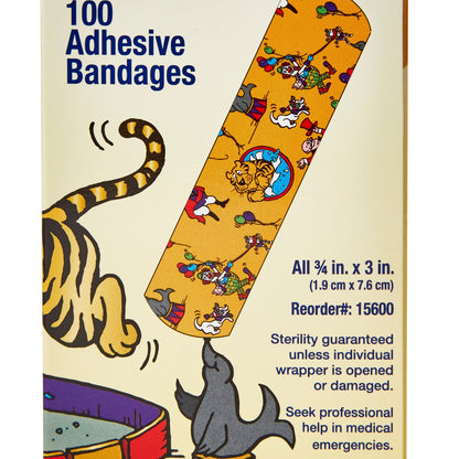 American® White Cross Stat Strip® Circus Kid Design Adhesive Strip, ¾ x