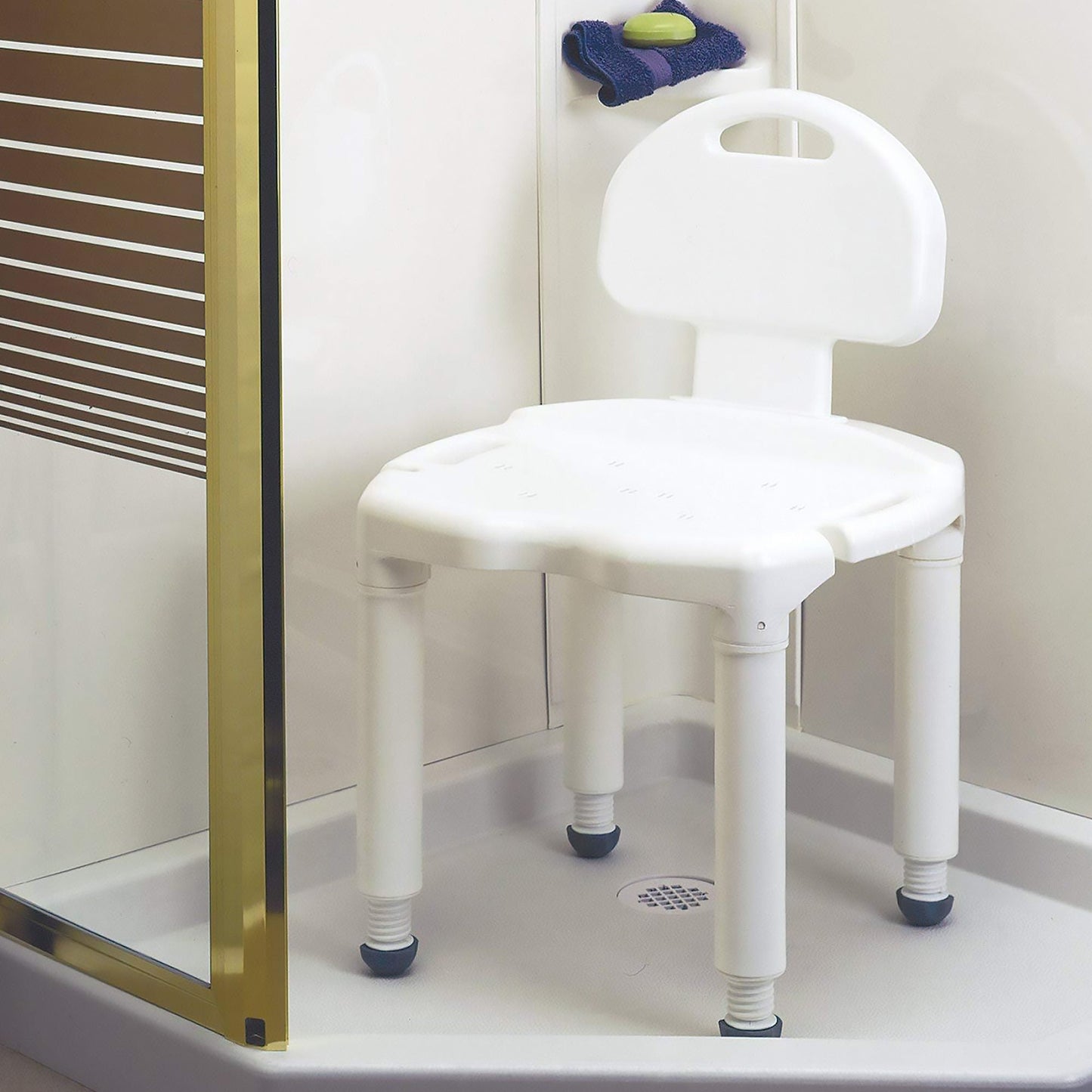 Carex Universal Bath Seat with Back, 400-lb Capacity
