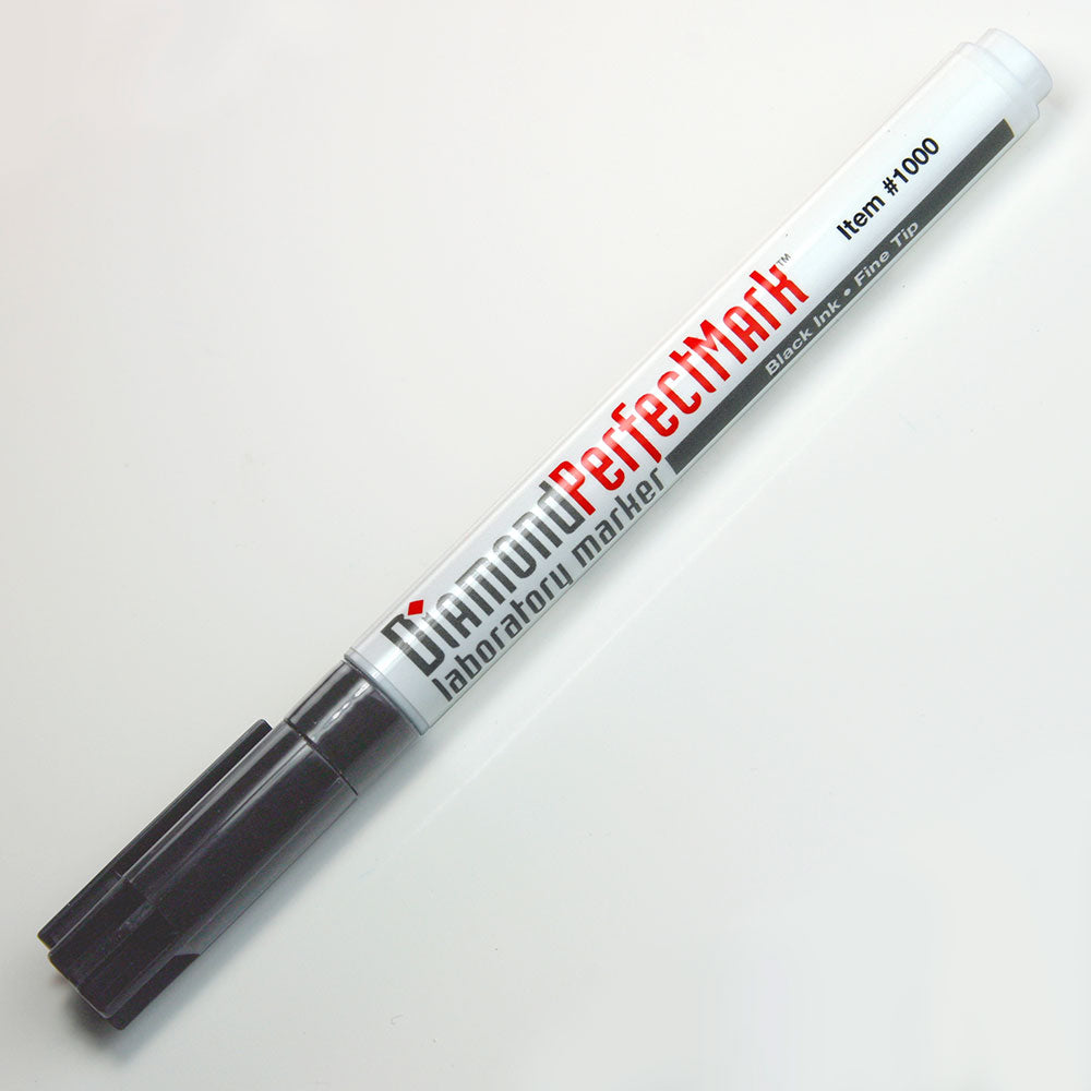 Laboratory Markers, Black Permanent Pen — Diamond Perfect Mark, 10/Box | Globe Scientific