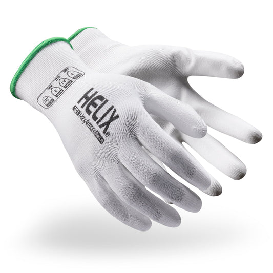 HexArmor Helix 1031 Cut Resistant Gloves — Box of 12 pairs | ANSI Cut A1, Polyurethane Palm, 13-Gauge