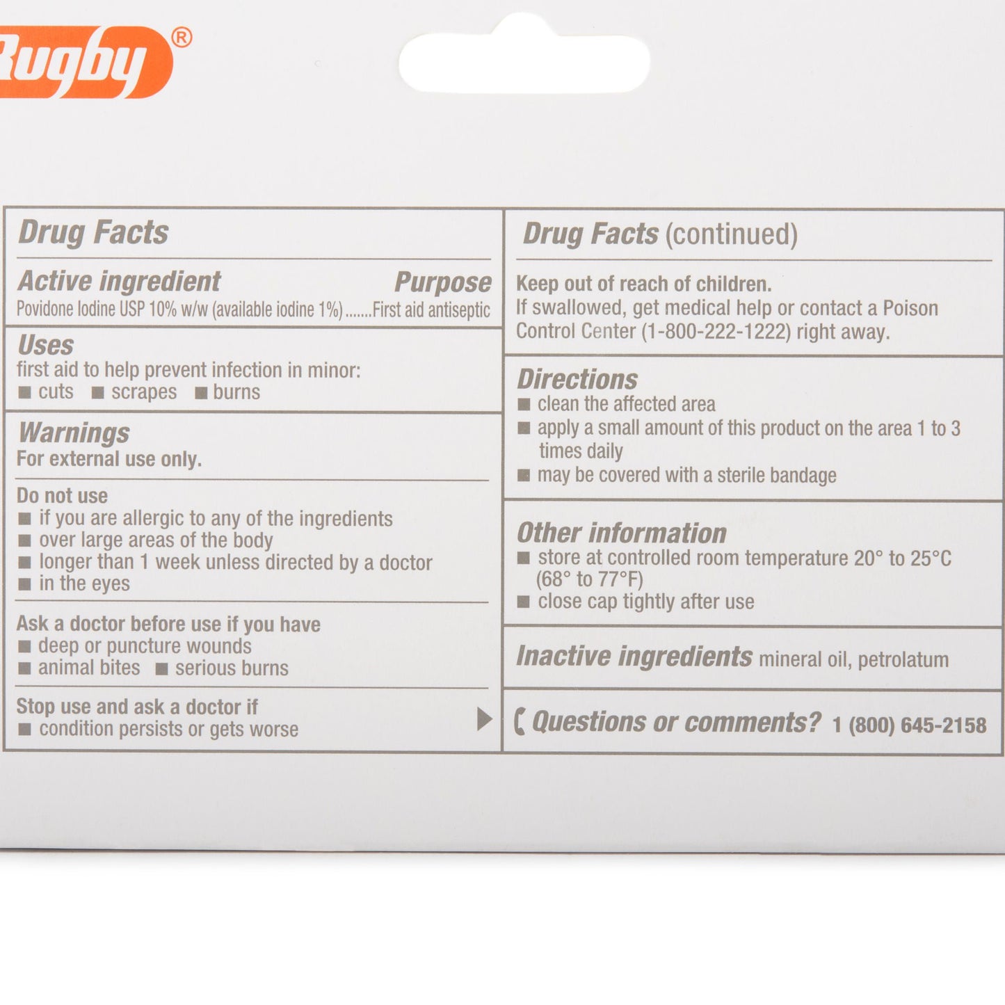 Rugby® Povidone-Iodine Antiseptic Ointment
