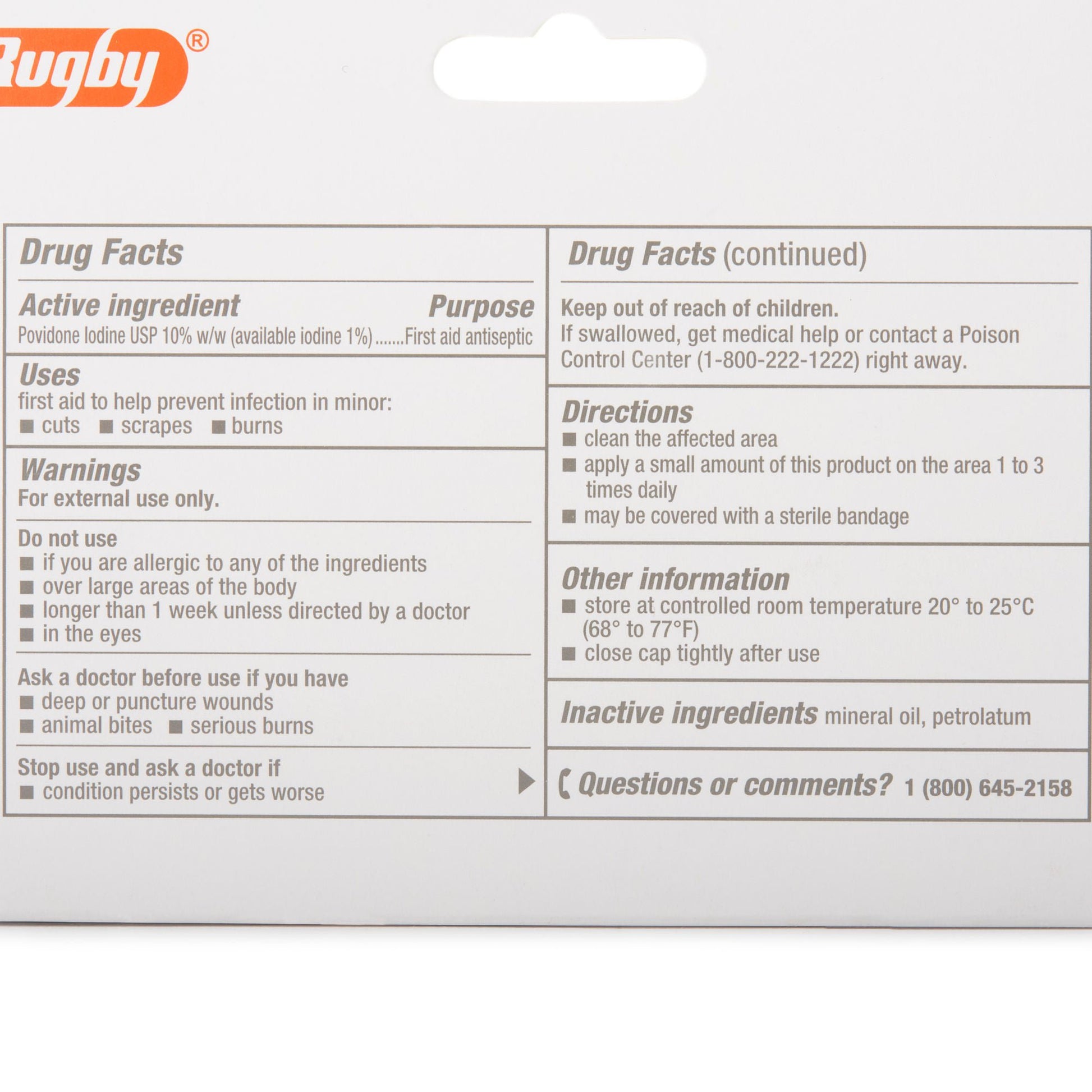 Rugby® Povidone-Iodine Antiseptic Ointment