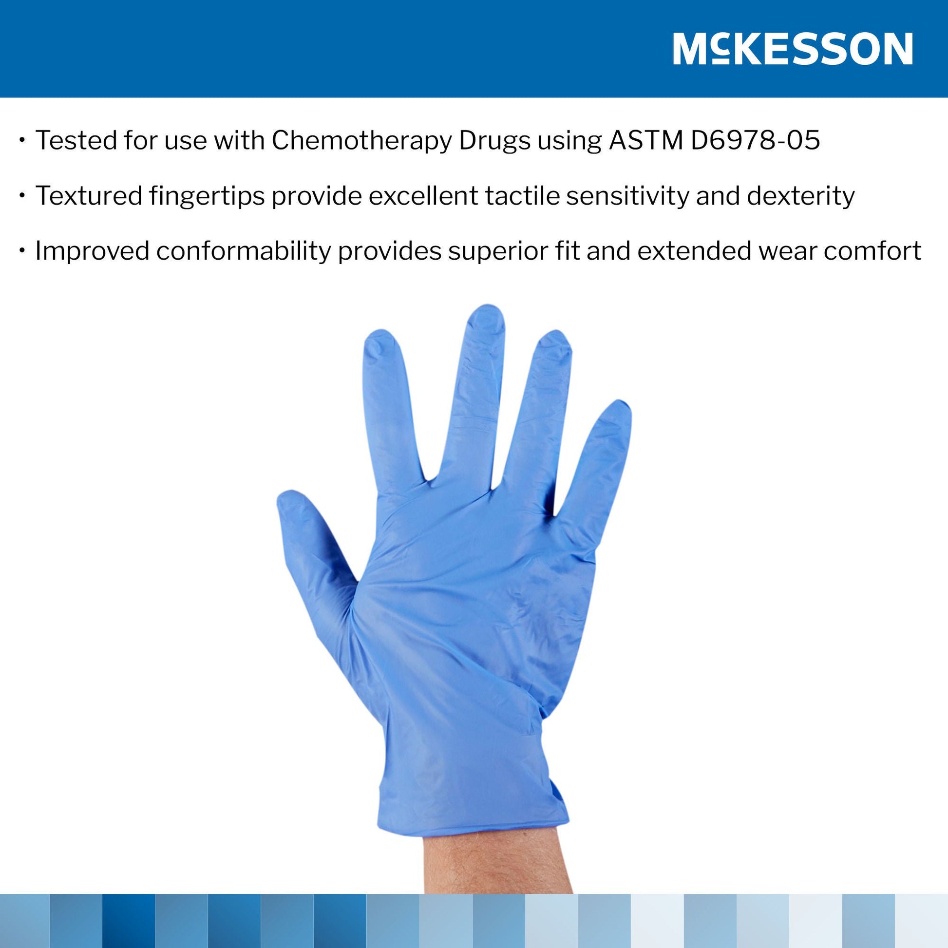 McKesson Confiderm® 3.5C Nitrile Exam Gloves, Blue - view 4
