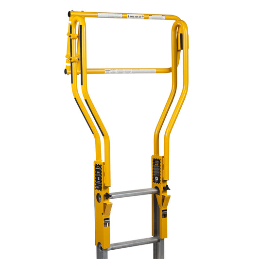 Guardian Fall Protection Safe-T™ Self Closing Ladder Gate 10798 – on a ladder, front view