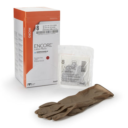Sterile ENCORE® Latex Micro Latex Surgical Gloves, Brown