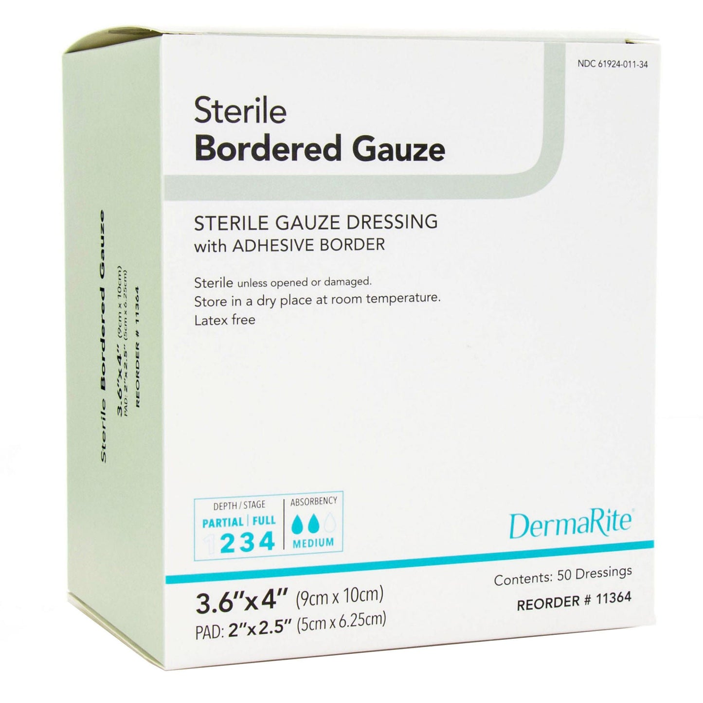DermaRite® Gauze Adhesive Dressing, White, Sterile