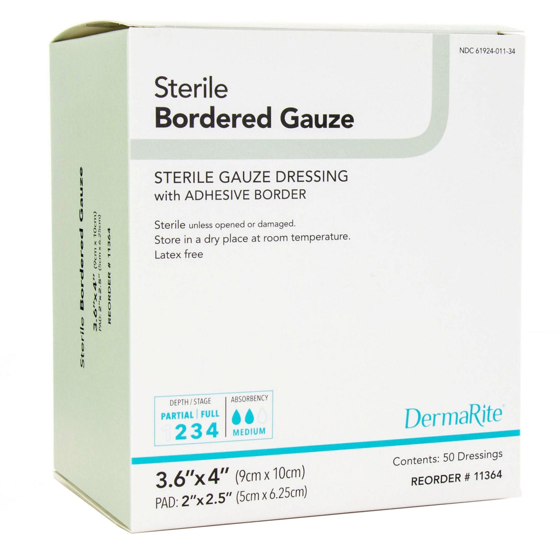 DermaRite® Gauze Adhesive Dressing, White, Sterile