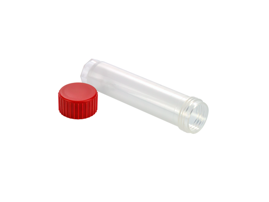 Caplugs® Evergreen 240-3010-R60 — 10 mL Transport Vials with Red Caps, Non-Sterile, PP, Natural, 1000/Bag Unassemb