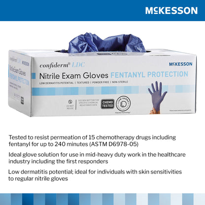 McKesson Confiderm® LDC Nitrile Exam Gloves, Blue - view 4